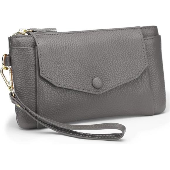 Handbags - Women's Genuine Leather Wristlet Handbags Grey